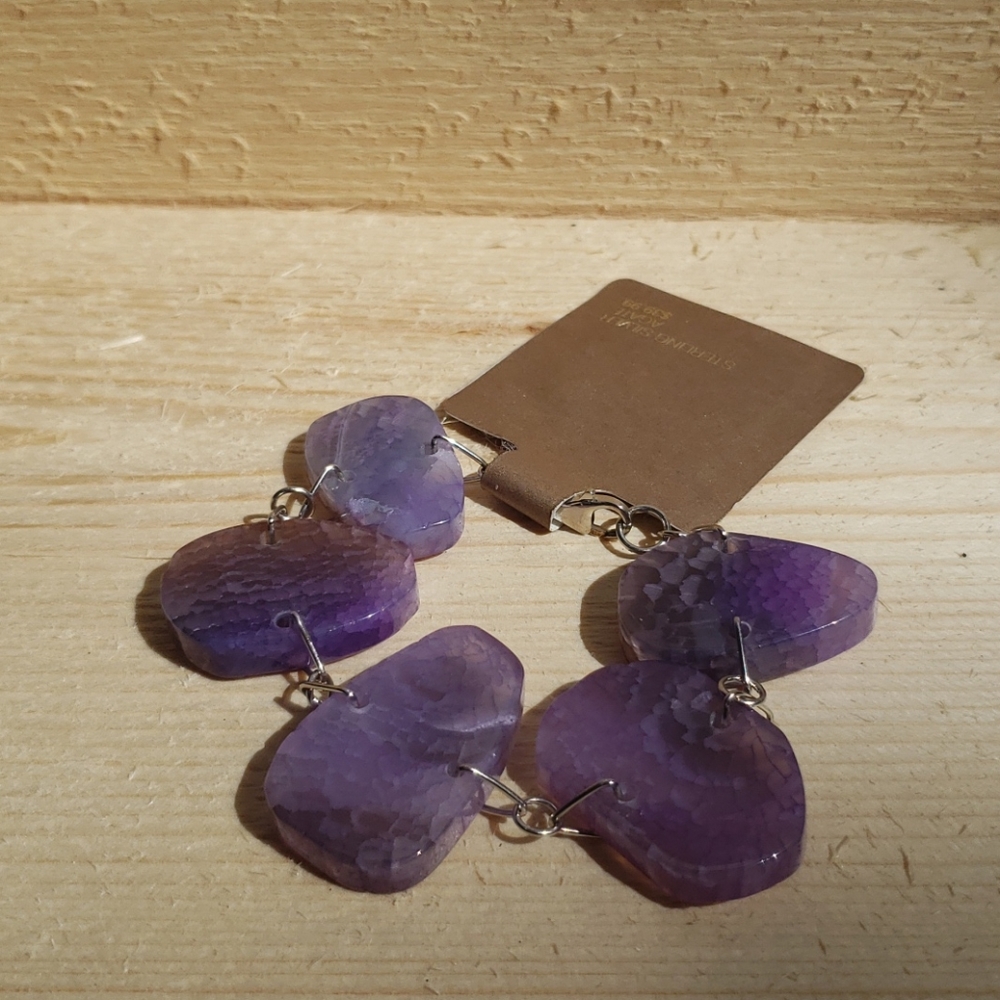 Genuine Purple Agate Chunky Bracelet